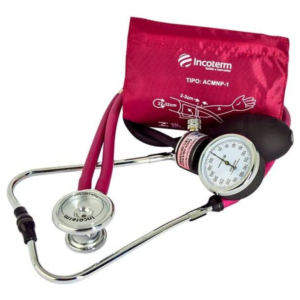 Conjunto Acadêmico Estetoscópio Rappaport e Esfigmomanômetro Clínico C200 Bordô | INCOTERM KS 29815.01