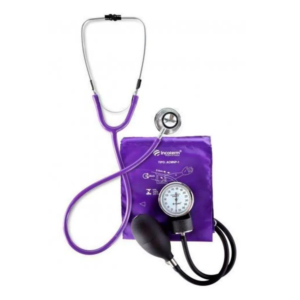 Conjunto de Estetoscópio Clínico Duplo e Esfigmomanômetro Aneróide C100 Lilás | INCOTERM KS 29803.01