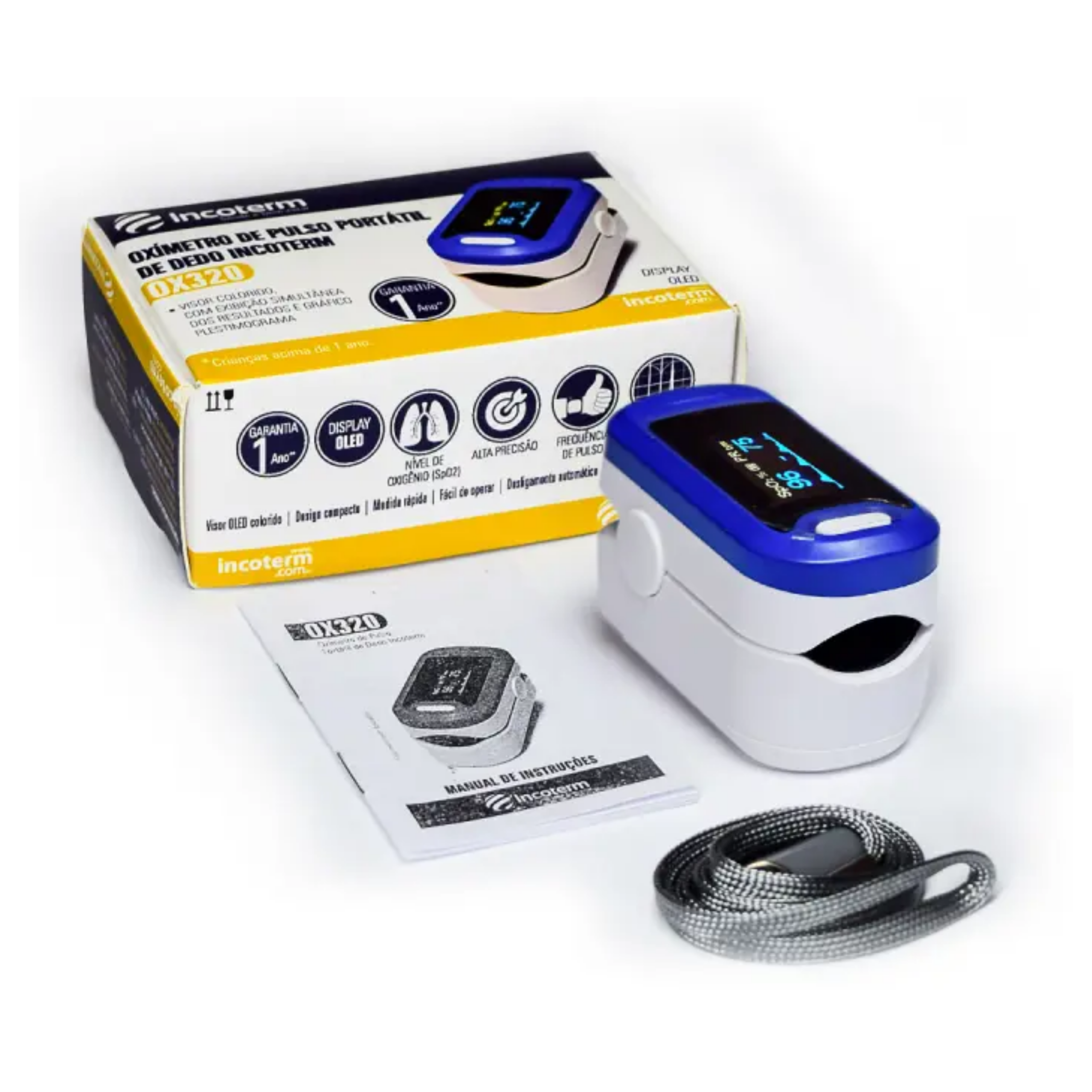 Oxímetro de Pulso Portátil de Dedo OX320 | INCOTERM S-OXI-0020.00 - Imagem 2
