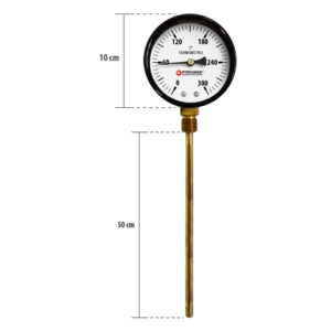 Termômetro Bimetálico Reto 0°C +300°C/HASTE 500 MM | PYROMED