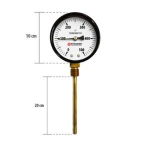 Termômetro Bimetálico Reto 0°C +500°C/HASTE 200 MM | PYROMED