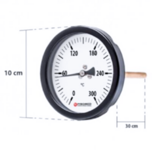 Termômetro Bimetálico Angular 0 +300°C/HASTE 300 MM | PYROMED
